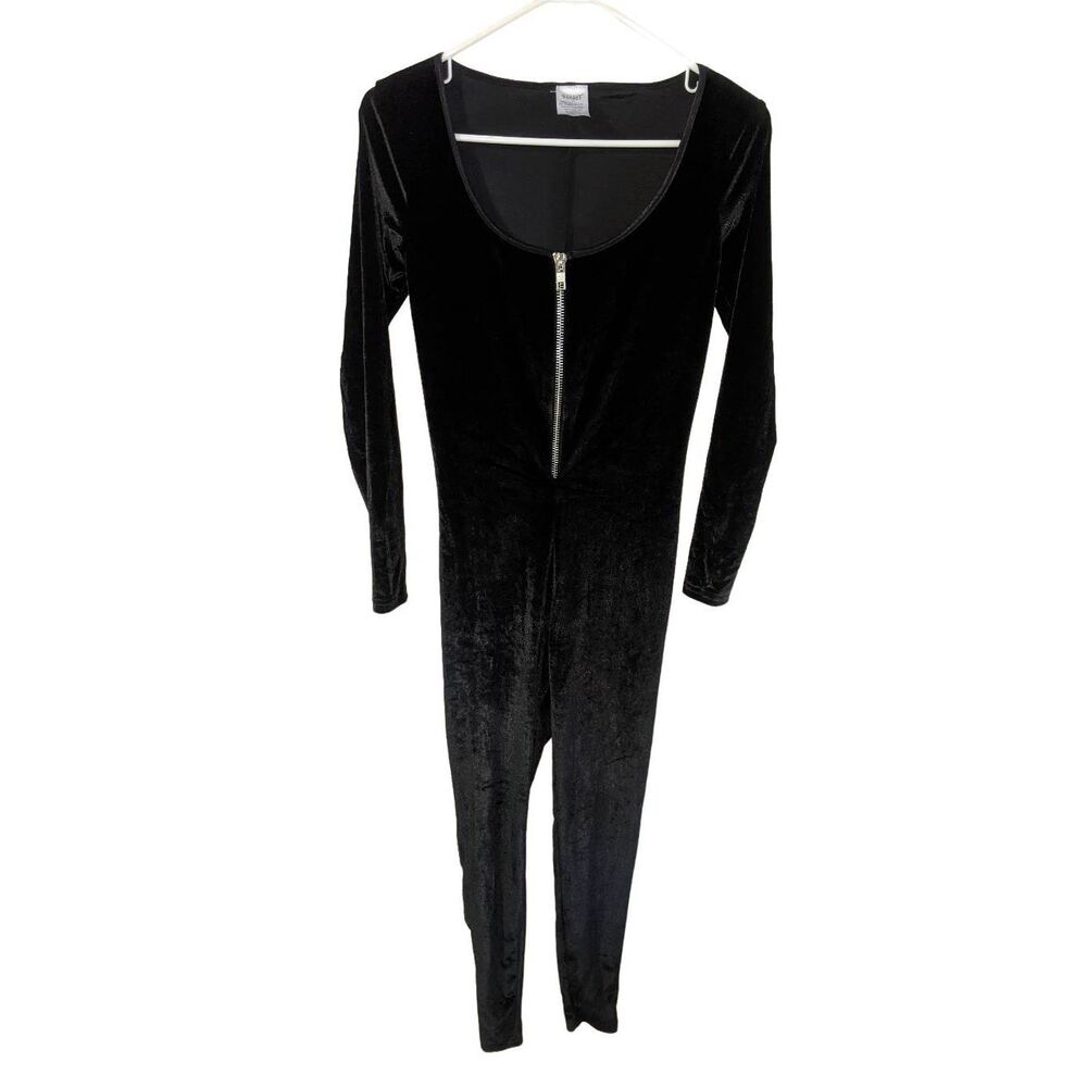 Spirit Halloween Black Onepiece Catsuit Costume with Attached Tail Adult Size XS - Picture 2 of 12